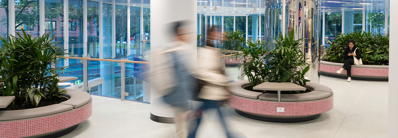 Students moving through Melbourne Campus