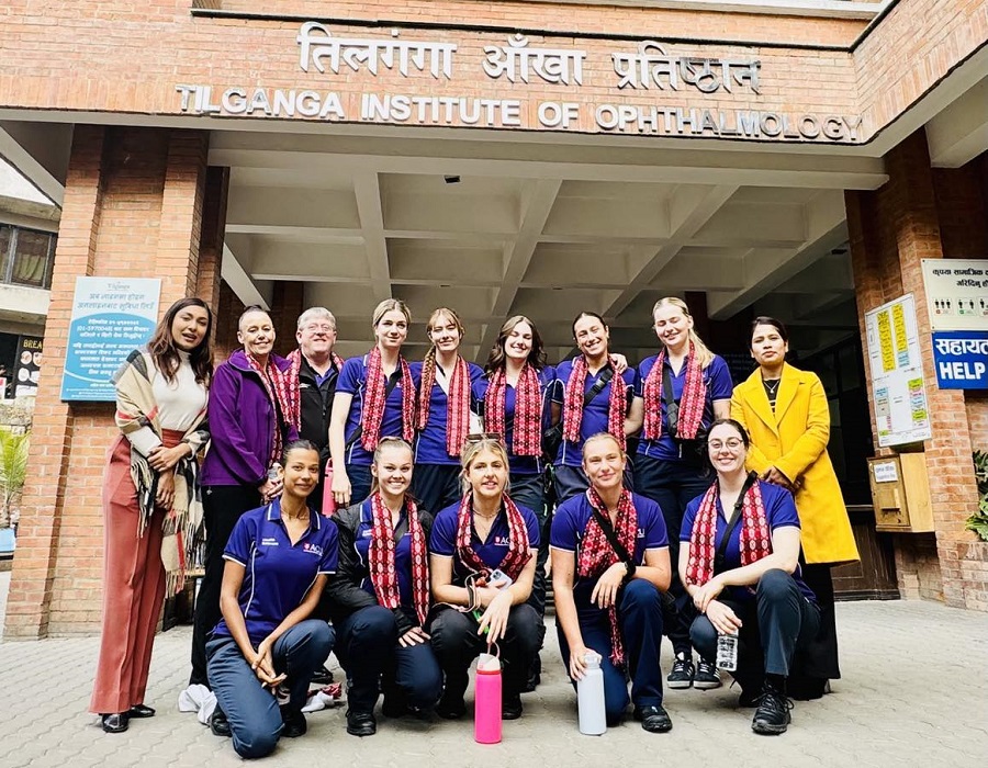 photo of trainees outside of center