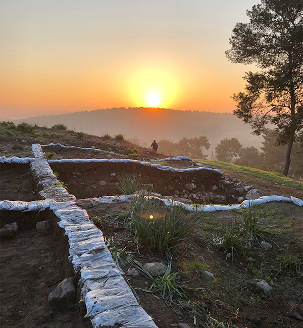 Sunset at Lachish digsite during ACU archaeology visit.
