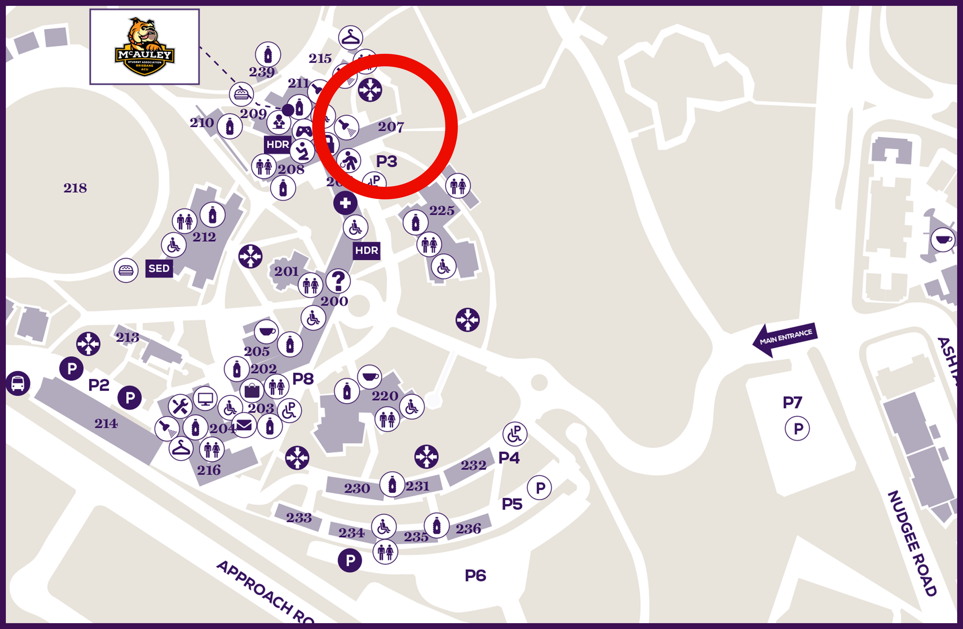 Brisbane campus map