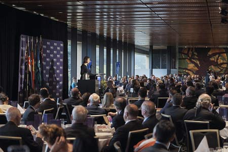 Premier Berejiklian presenting at the 2018 ACU Interfaith event.